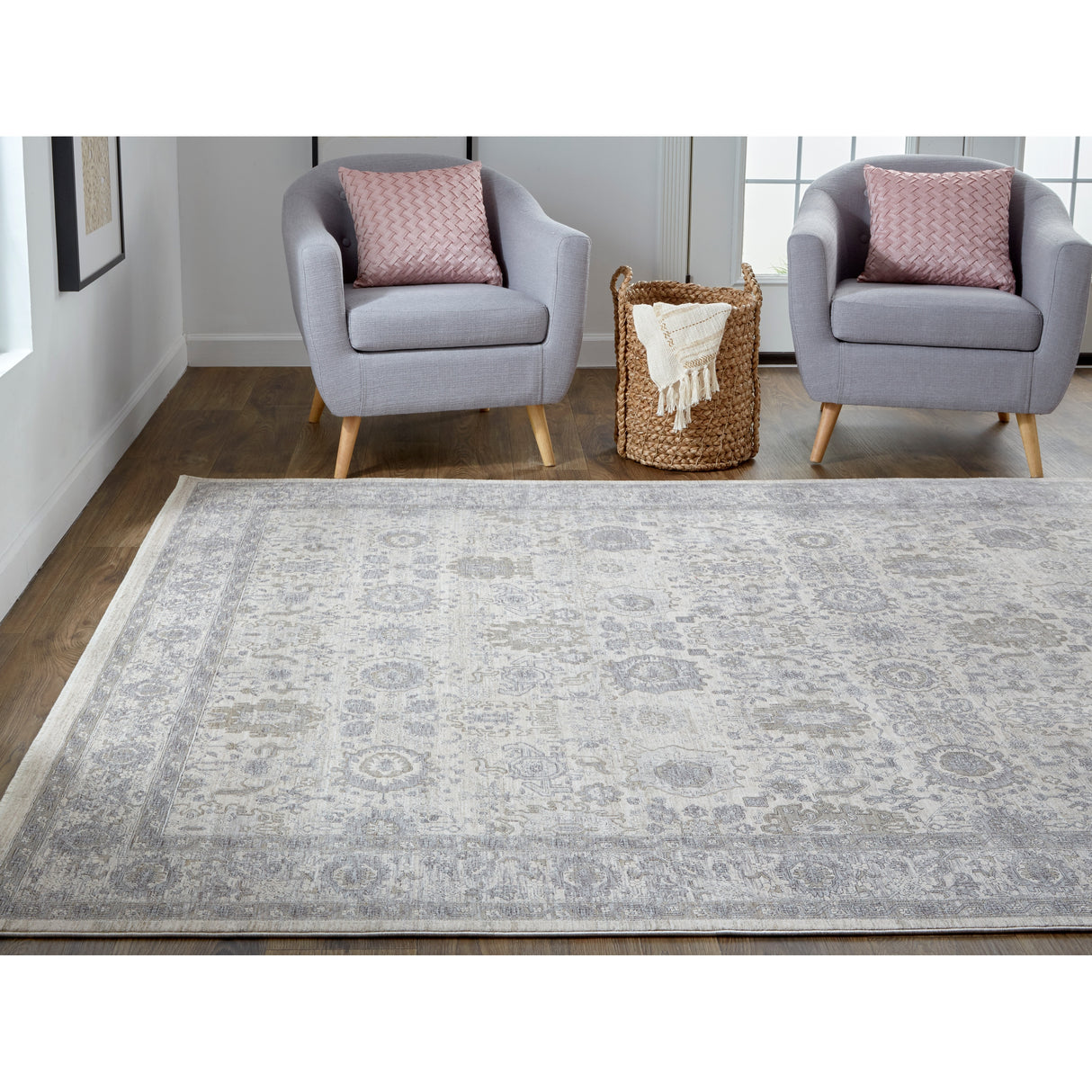 Gilford Rustic Persian Farmhouse Rug, Beige/Warm Gray, Accent Rug