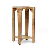 Gilliland Handcrafted Boho Mango Wood Side Table by Christopher Knight Home