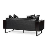 Gilmans Faux Leather Upholstered Oversized Loveseat with Accent Pillows by Christopher Knight Home