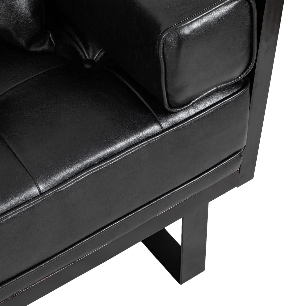 Gilmans Faux Leather Upholstered Oversized Loveseat with Accent Pillows by Christopher Knight Home