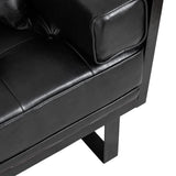 Gilmans Faux Leather Upholstered Oversized Loveseat with Accent Pillows by Christopher Knight Home