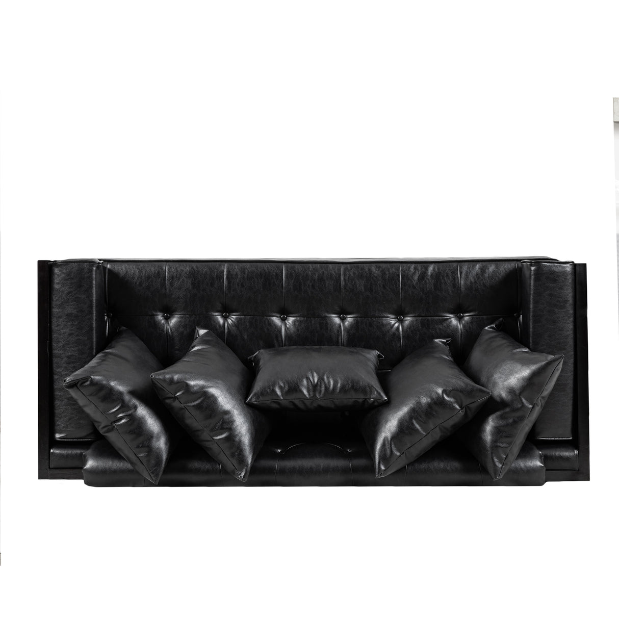 Gilmans Faux Leather Upholstered Oversized Loveseat with Accent Pillows by Christopher Knight Home