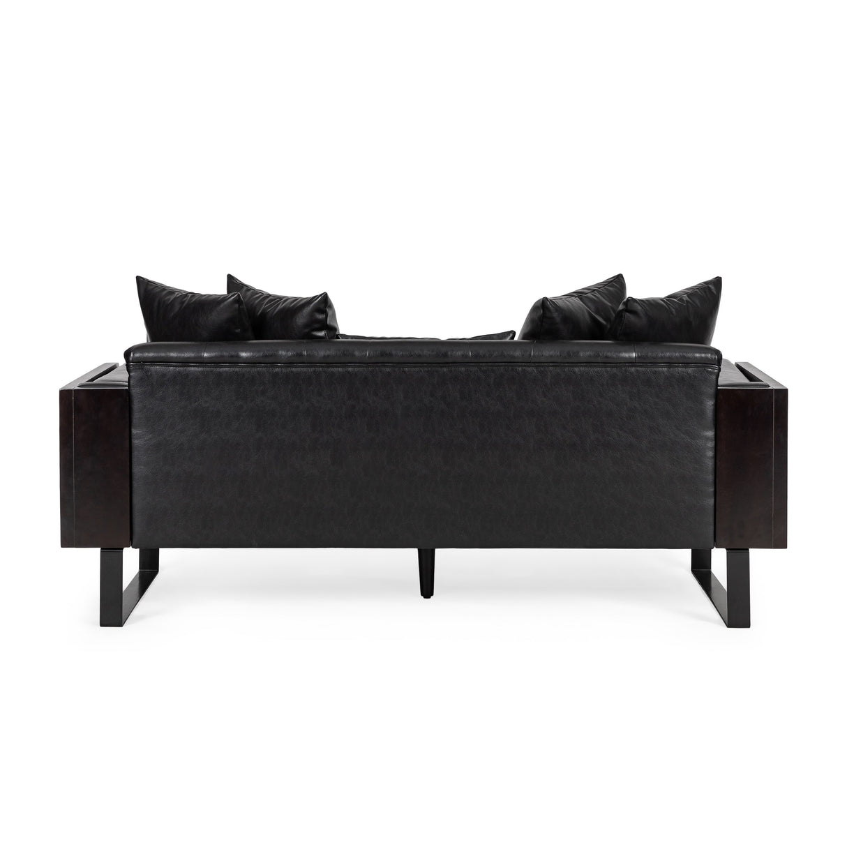 Gilmans Faux Leather Upholstered Oversized Loveseat with Accent Pillows by Christopher Knight Home