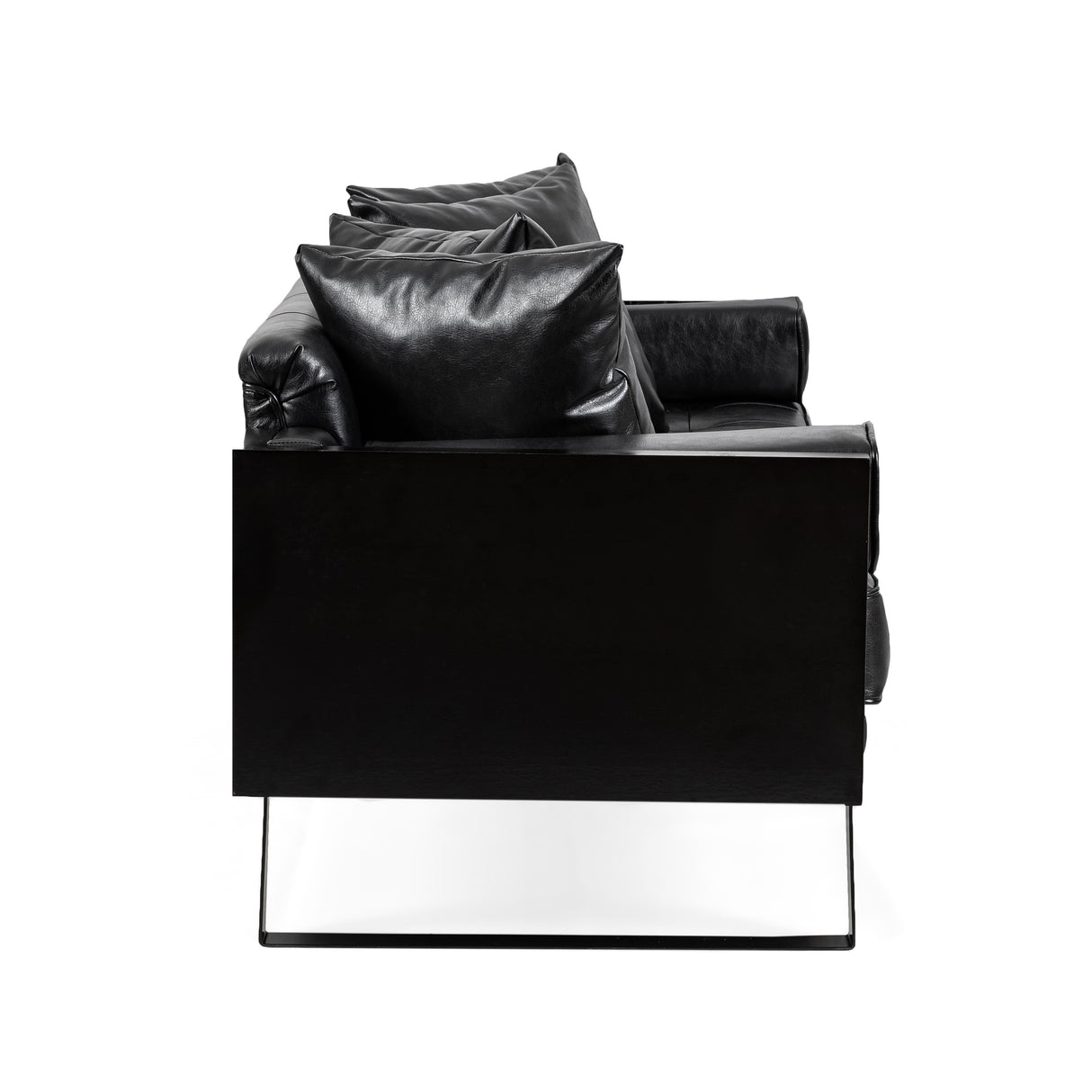 Gilmans Faux Leather Upholstered Oversized Loveseat with Accent Pillows by Christopher Knight Home