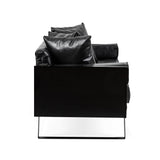Gilmans Faux Leather Upholstered Oversized Loveseat with Accent Pillows by Christopher Knight Home
