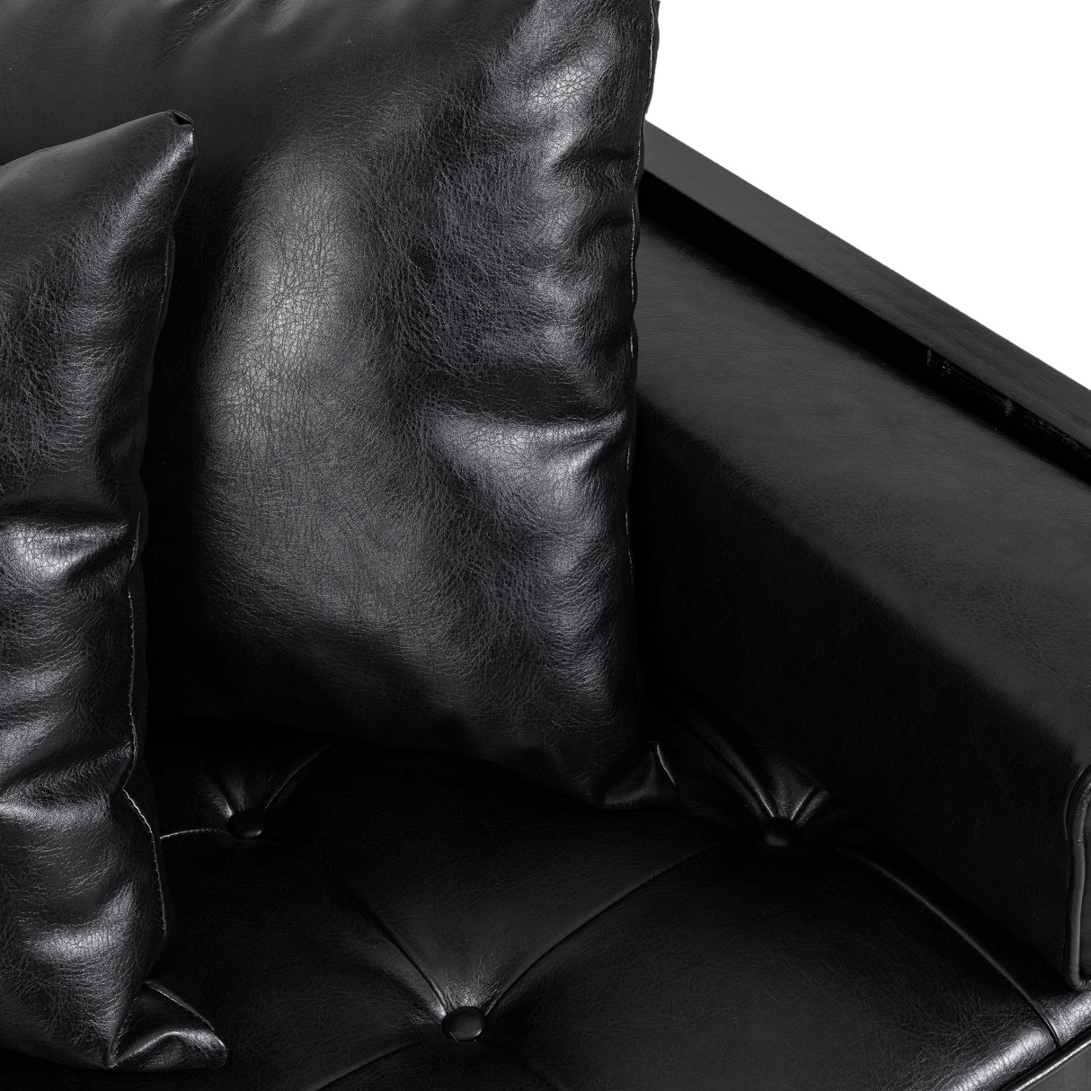 Gilmans Faux Leather Upholstered Oversized Loveseat with Accent Pillows by Christopher Knight Home