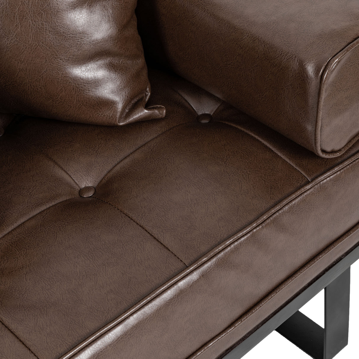 Gilmans Faux Leather Upholstered Oversized Loveseat with Accent Pillows by Christopher Knight Home