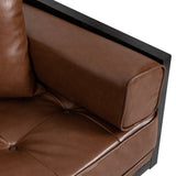 Gilmans Faux Leather Upholstered Oversized Loveseat with Accent Pillows by Christopher Knight Home