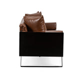 Gilmans Faux Leather Upholstered Oversized Loveseat with Accent Pillows by Christopher Knight Home