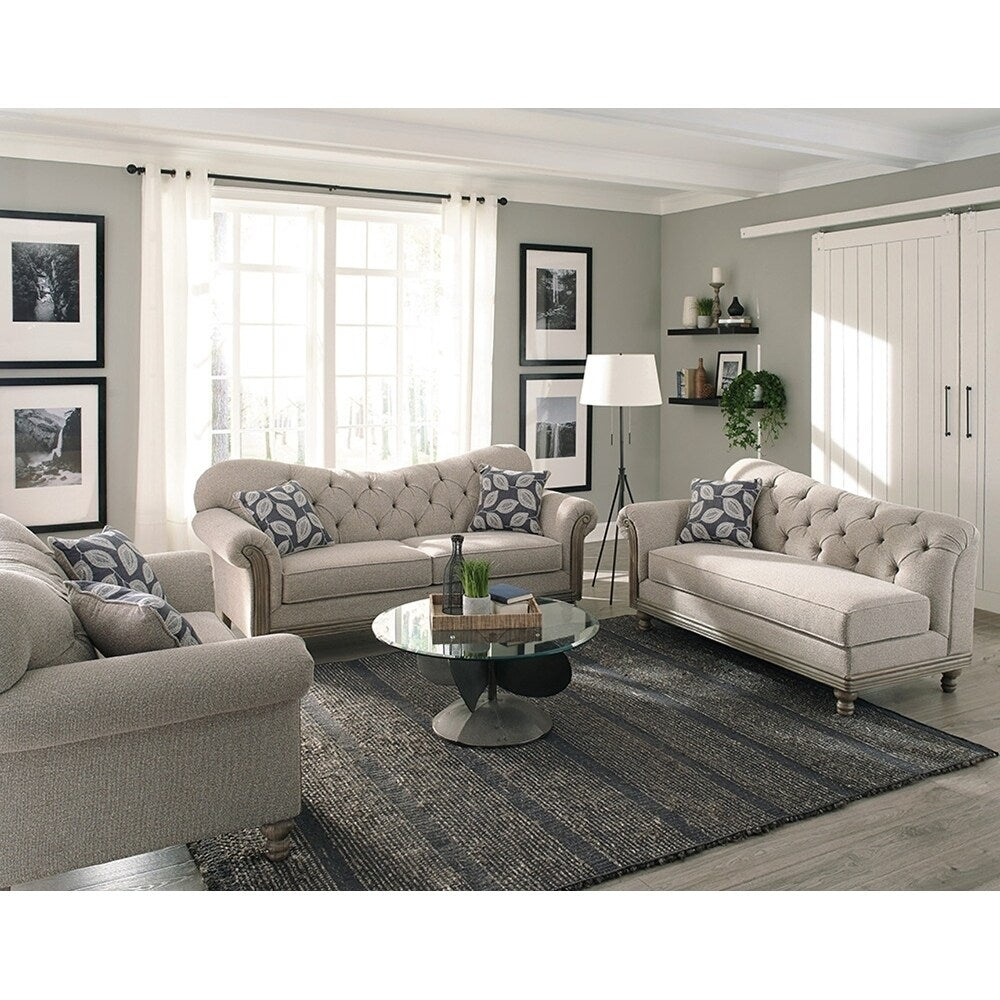 Gilmore Grey Upholstered Tufted Loveseat - 66" x 38" x 38"