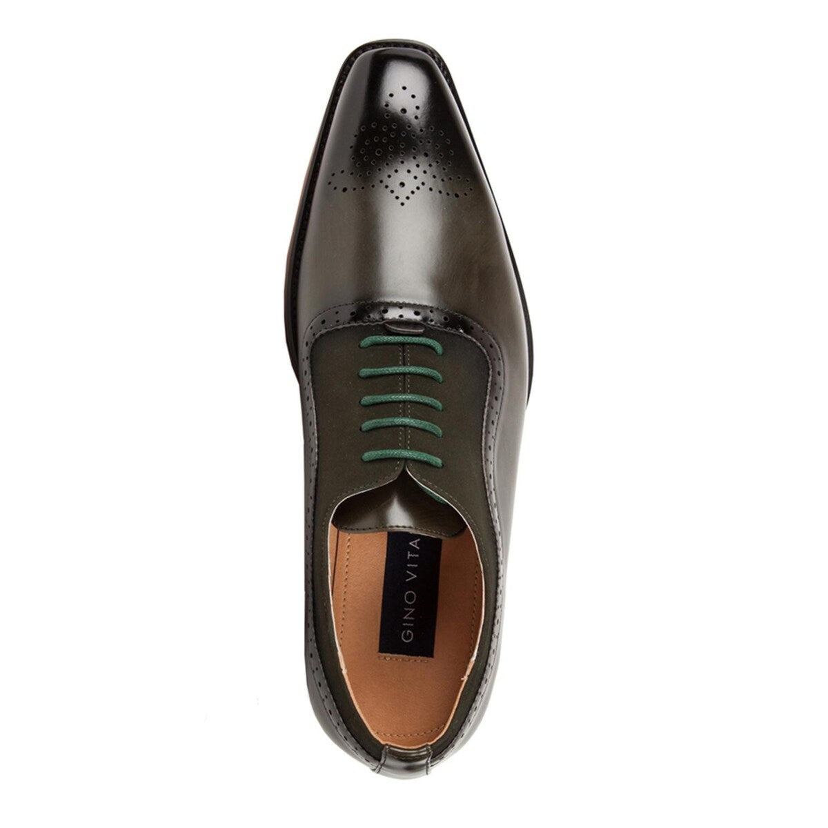Gino Vitale Men's Lace Up Medallion Toe Dress Shoes