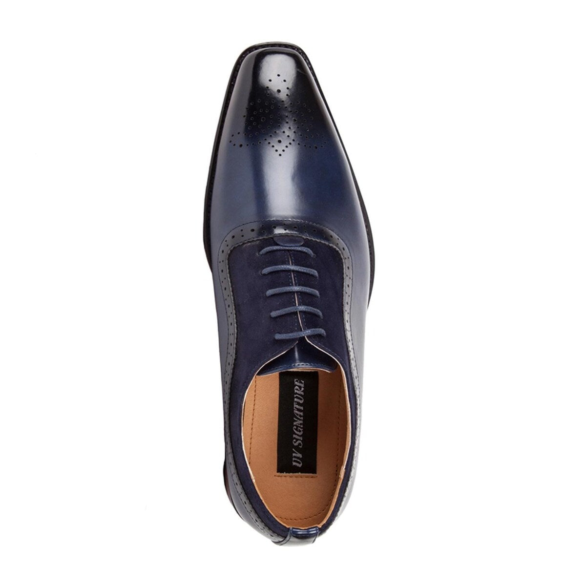 Gino Vitale Men's Lace Up Medallion Toe Dress Shoes