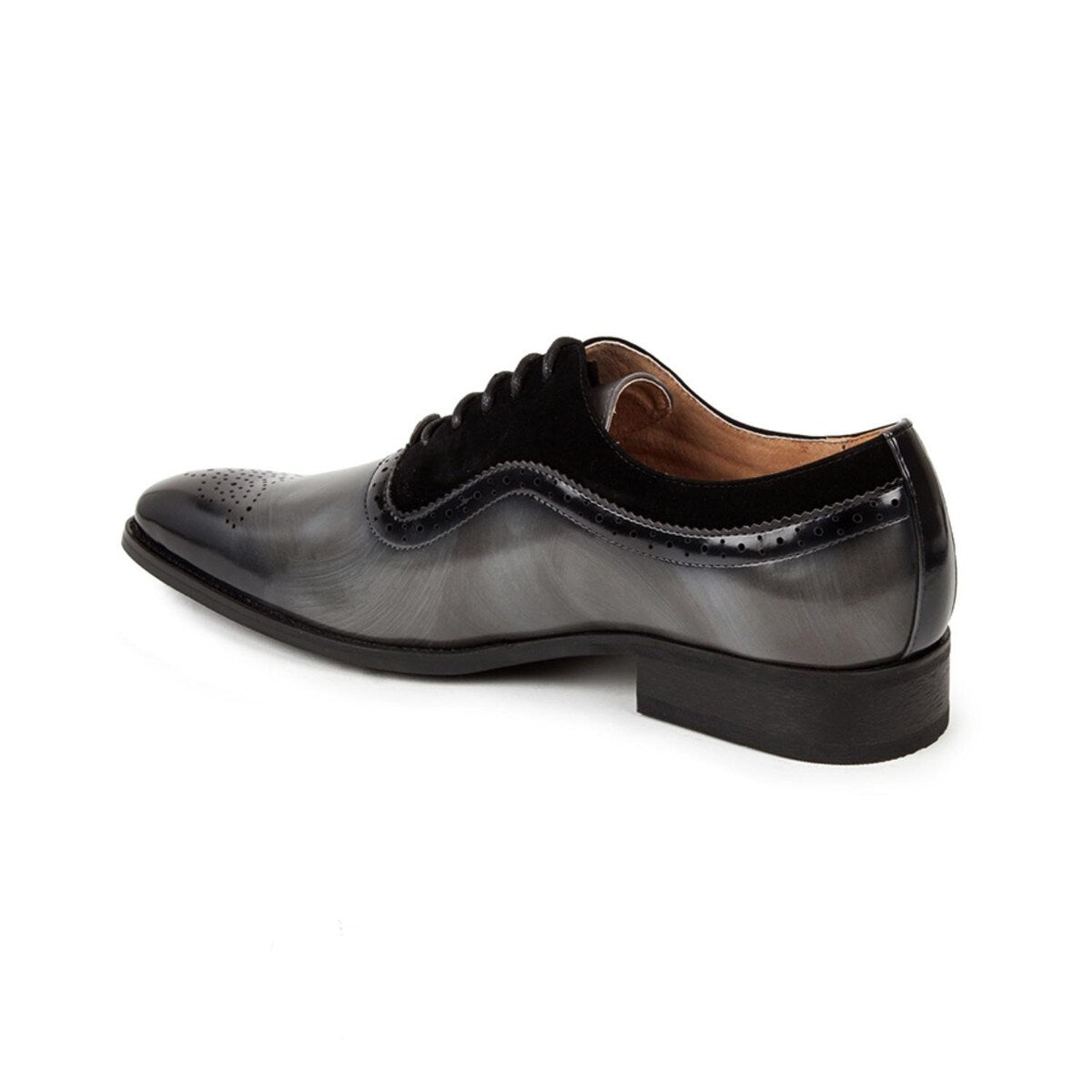 Gino Vitale Men's Lace Up Medallion Toe Dress Shoes