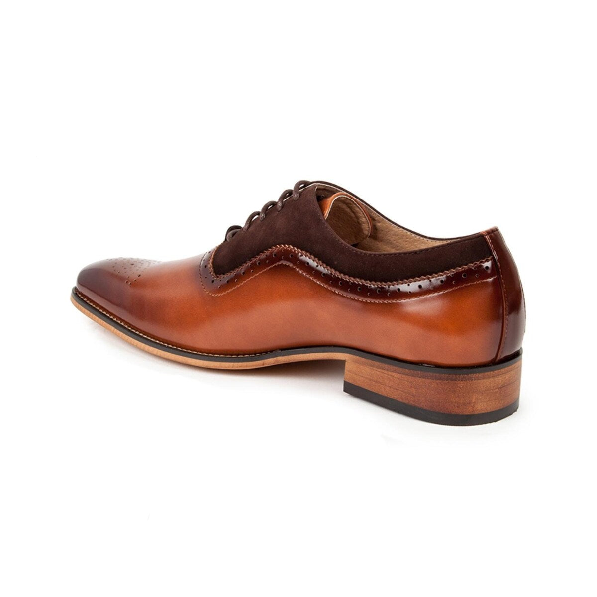 Gino Vitale Men's Lace Up Medallion Toe Dress Shoes