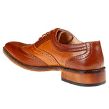 Gino Vitale Mens Two Tone Wing Tip Oxford Dress Shoes