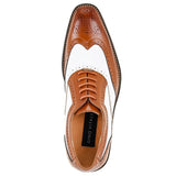 Gino Vitale Mens Two Tone Wing Tip Oxford Dress Shoes
