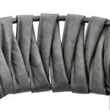 Giovanni Gray Faux Leather and Black Metal Bar or Counter Height Barstool with Arms and Curved Back