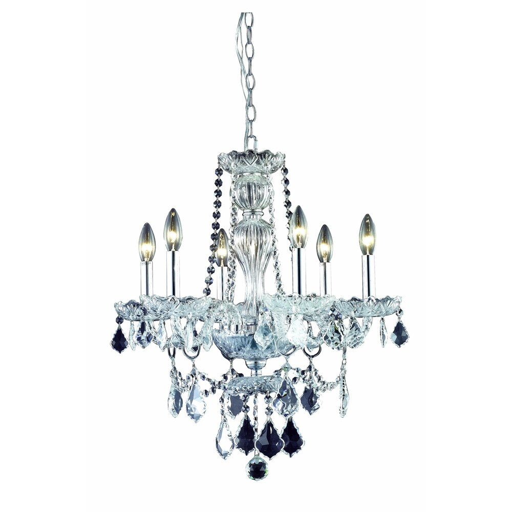 Giselle 6-Light 21 in. Chandelier with Royal Cut Crystals (Available in Chrome and Gold)