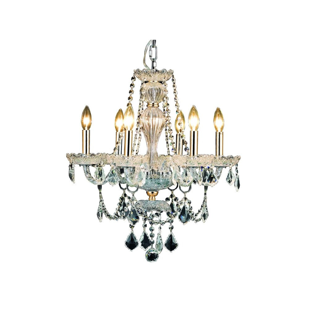 Giselle 6-Light 21 in. Chandelier with Royal Cut Crystals (Available in Chrome and Gold)