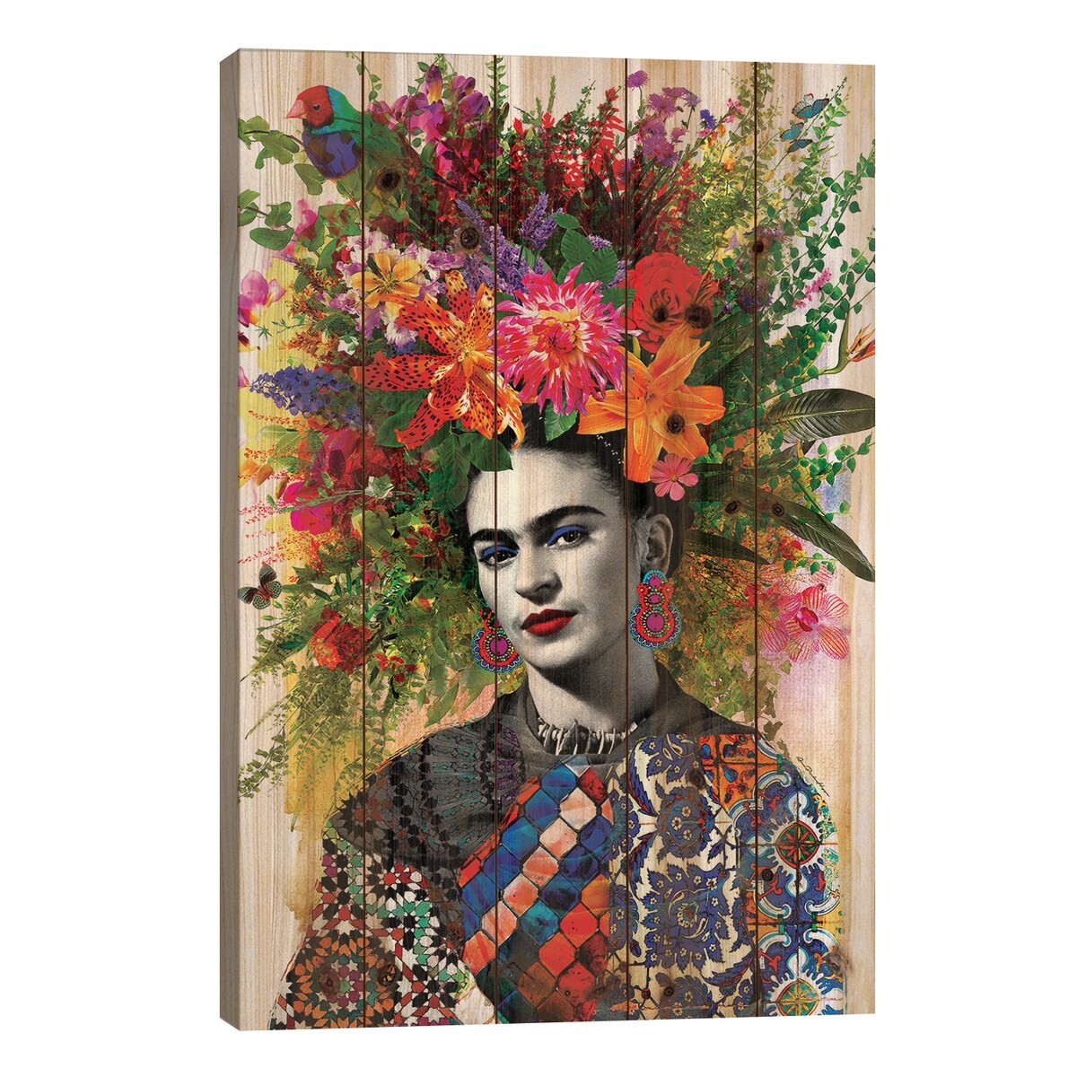Gitana Frida Print On Wood by Ana Paula Hoppe - Multi-Color