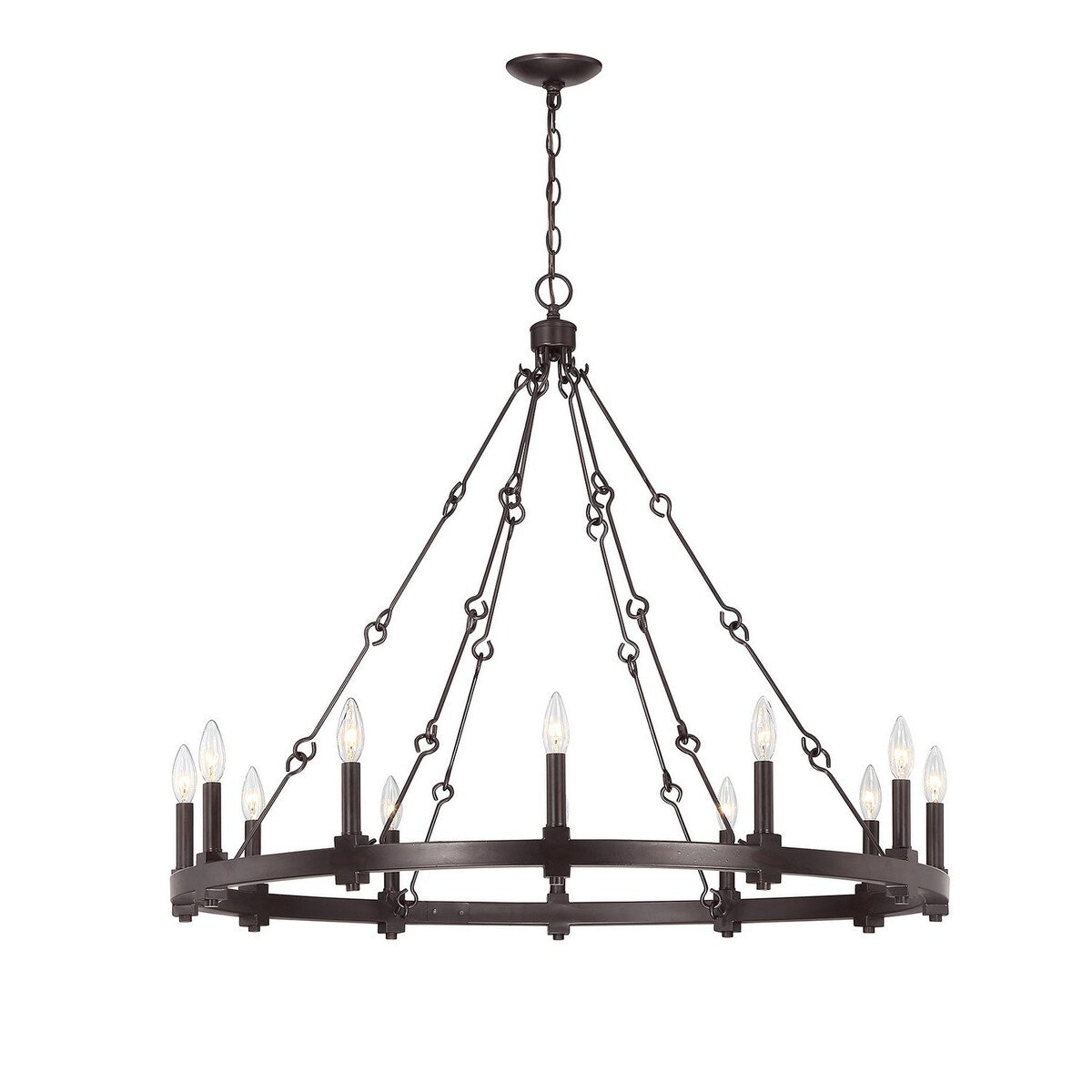 Giuseppe Lighting 12 Light Chandelier Adria English Bronze - Exact Size