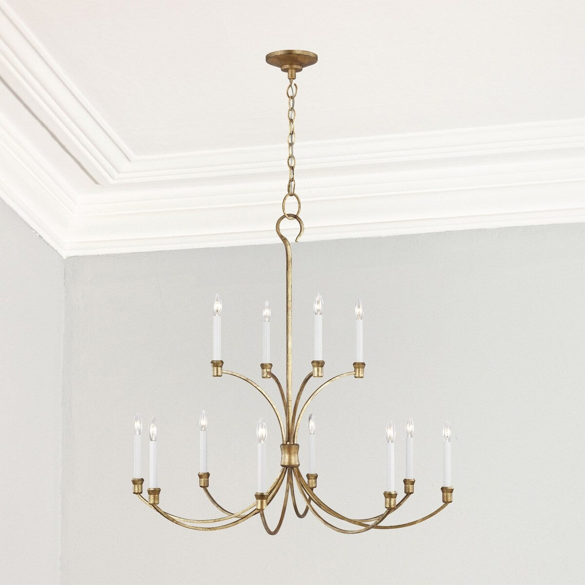Giuseppe Lighting 12 Light Chandelier Westerly Antique Gild - exact size