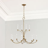 Giuseppe Lighting 12 Light Chandelier Westerly Antique Gild - exact size