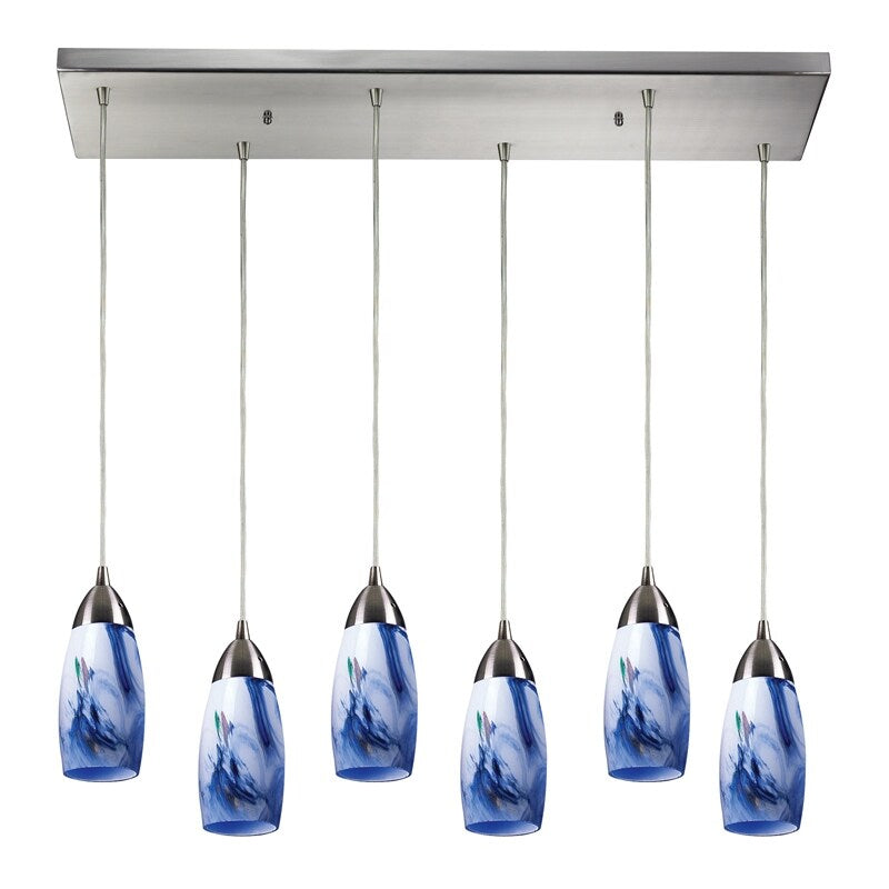 Giuseppe Lighting 6RC MT Six Light Pendant Milan - exact size