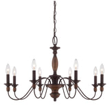 Giuseppe Lighting Eight Light Chandelier Holbrook Tuscan Brown - Exact Size