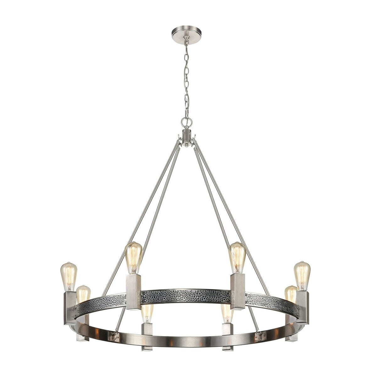 Giuseppe Lighting Eight Light Chandelier Impression Silver - exact size