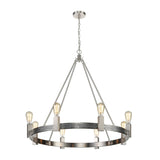 Giuseppe Lighting Eight Light Chandelier Impression Silver - exact size