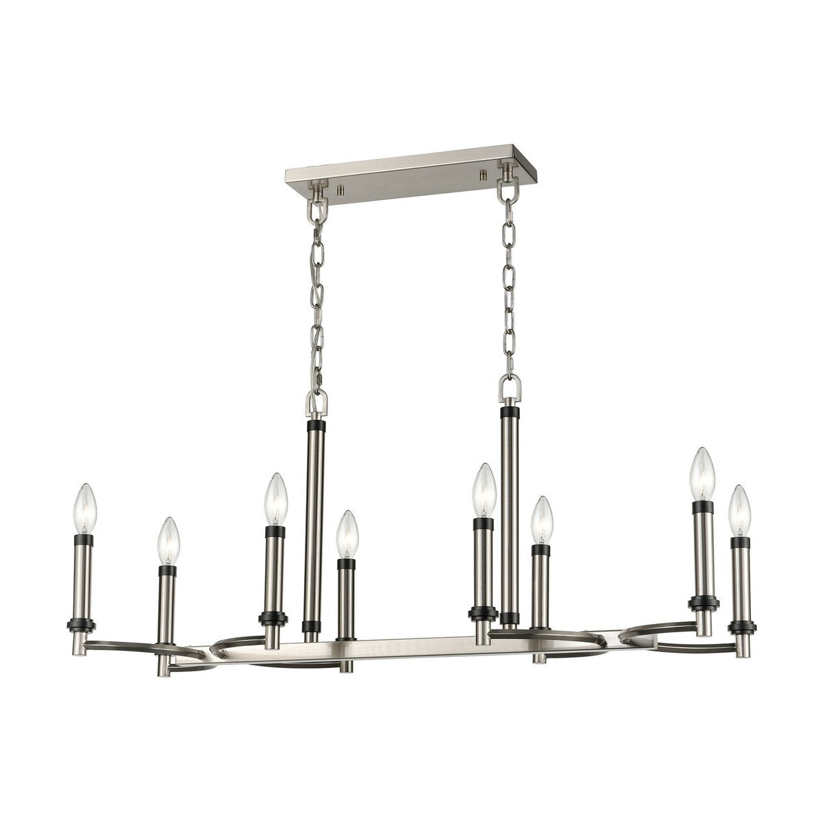 Giuseppe Lighting Eight Light Chandelier Sunsphere Satin Nickel - exact size