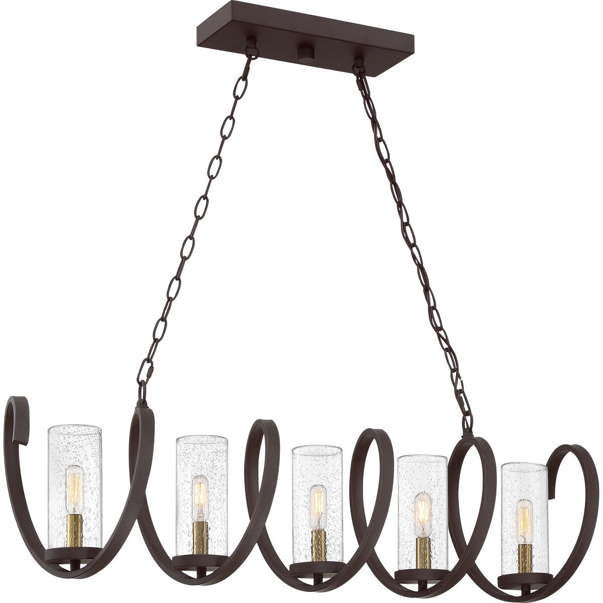 Giuseppe Lighting Five Light Island Chandelier Tumult Western Bronz - Exact Size