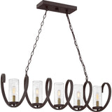 Giuseppe Lighting Five Light Island Chandelier Tumult Western Bronz - Exact Size