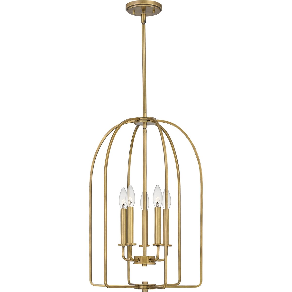 Giuseppe Lighting Five Light Pendant Cornell Weathered Brass - Exact Size
