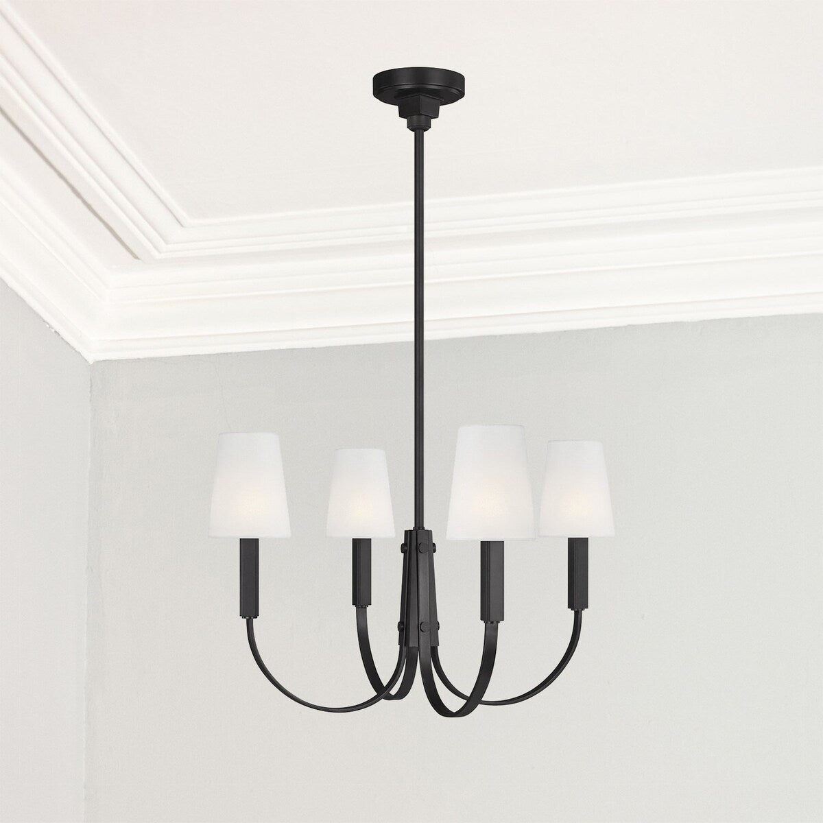 Giuseppe Lighting Four Light Chandelier LOGAN Aged Iron - exact size