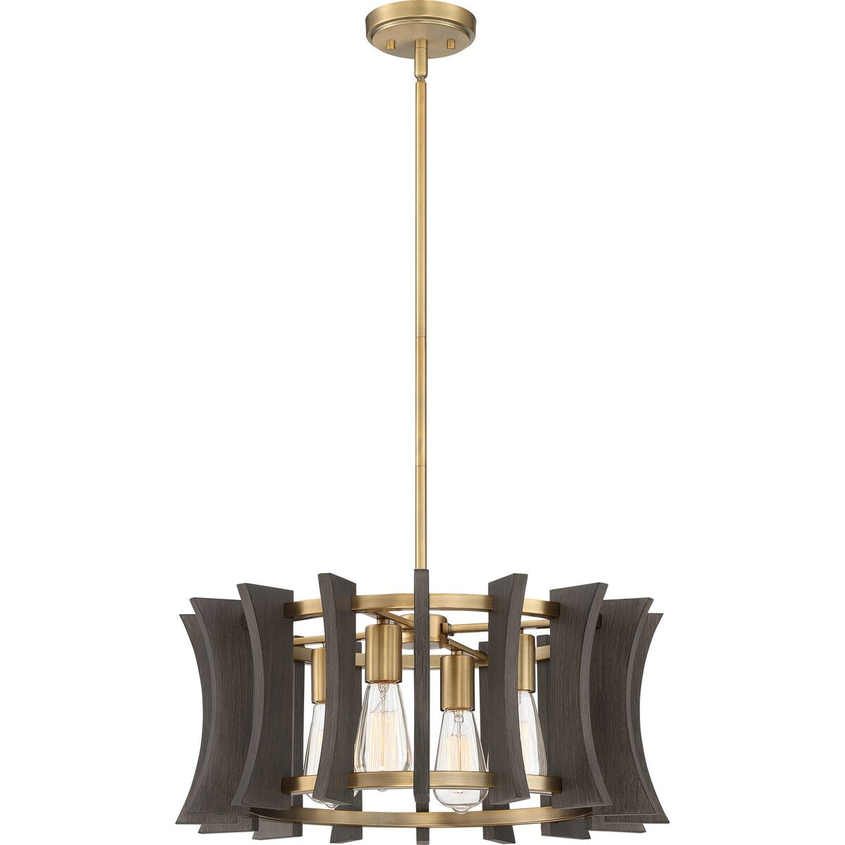 Giuseppe Lighting Four Light Pendant Cordelia Aged Brass - Exact Size