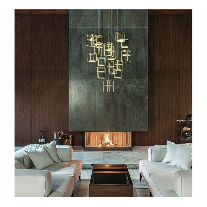 Giuseppe Lighting LED Chandelier Ombra Brass/Black - Exact Size