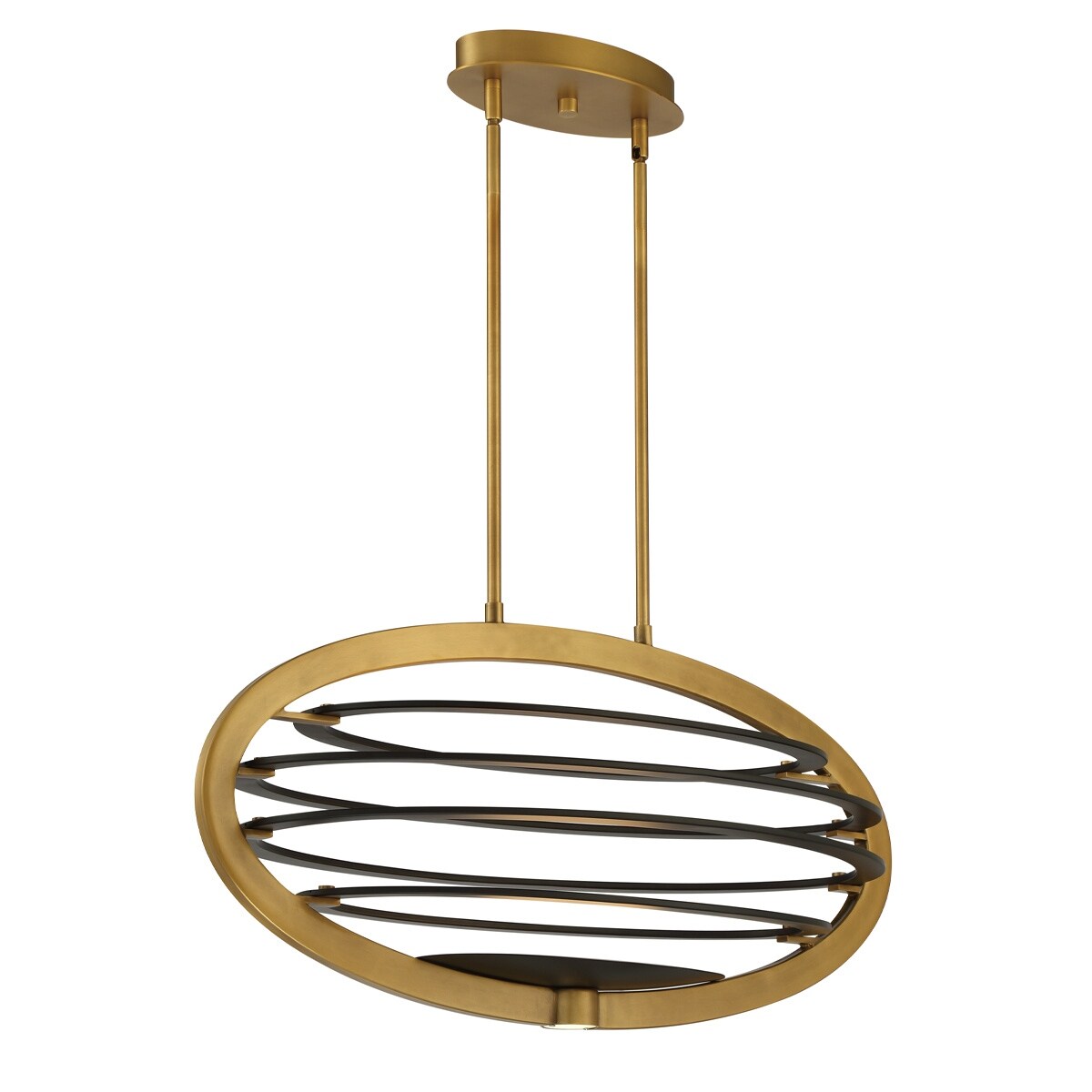 Giuseppe Lighting LED Chandelier Ombra Brass/Black - Exact Size
