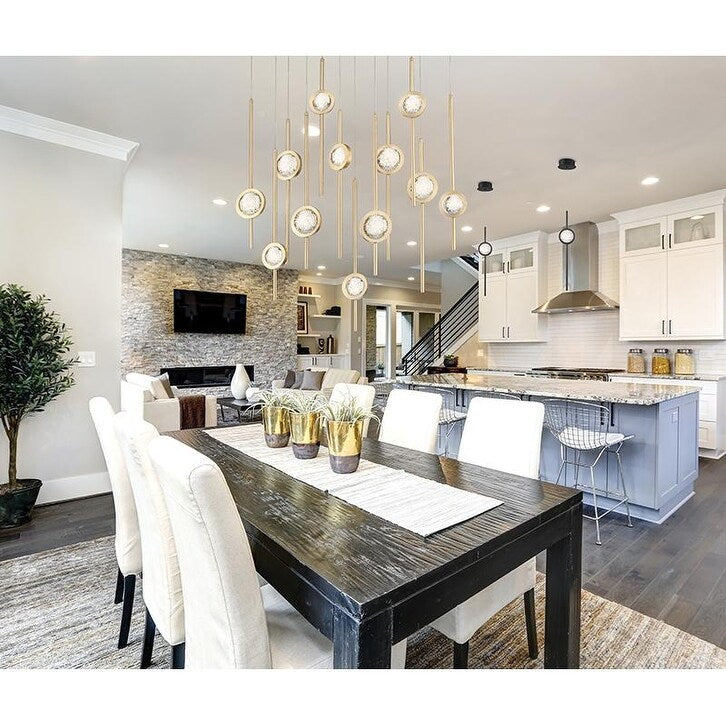 Giuseppe Lighting LED Pendant Glenview Gold - Exact Size