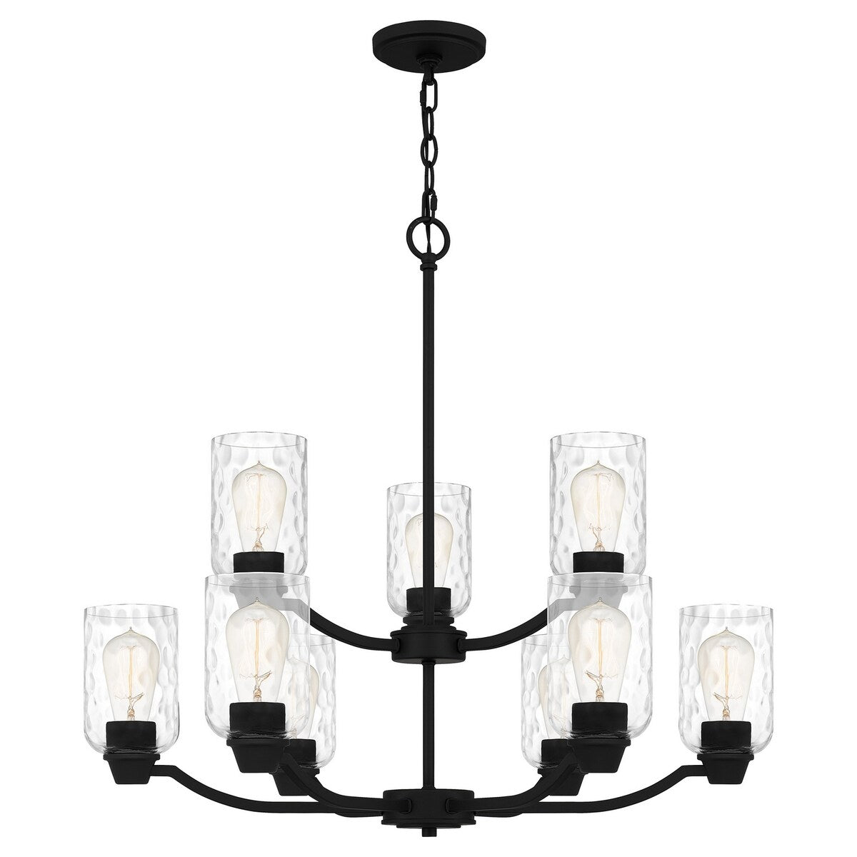 Giuseppe Lighting Nine Light Chandelier Acacia Matte Black - Exact Size