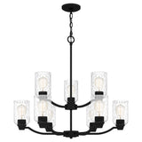 Giuseppe Lighting Nine Light Chandelier Acacia Matte Black - Exact Size
