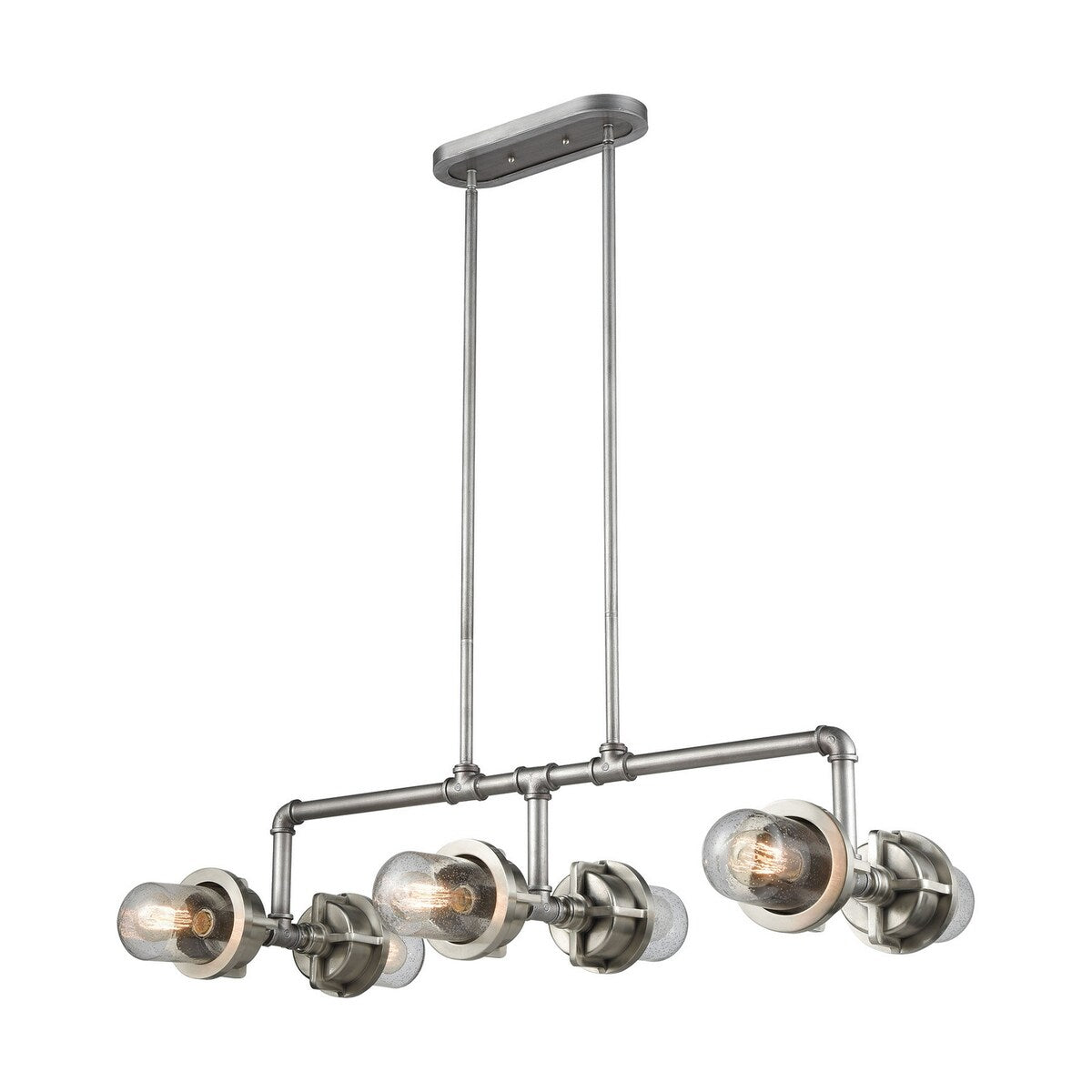 Giuseppe Lighting Six Light Chandelier Briggs Weathered Zinc, Satin Ni - exact size