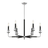 Giuseppe Lighting Six Light Chandelier Davidson Black & Chrome - Exact Size