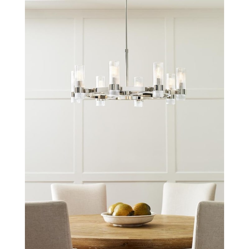 Giuseppe Lighting Six Light Chandelier MARYVILLE Washed Grey - exact size