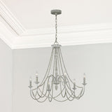 Giuseppe Lighting Six Light Chandelier MARYVILLE Washed Grey - exact size