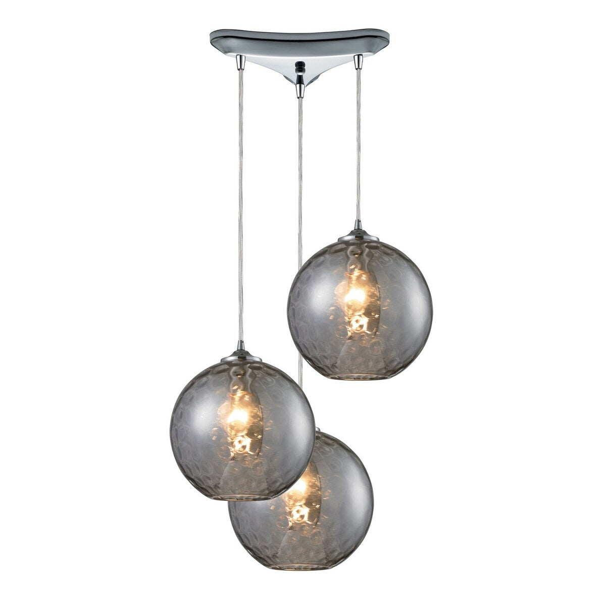 Giuseppe Lighting Three Light Pendant Watersphere Polished Chro - exact size