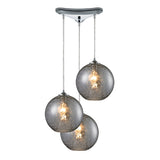 Giuseppe Lighting Three Light Pendant Watersphere Polished Chro - exact size