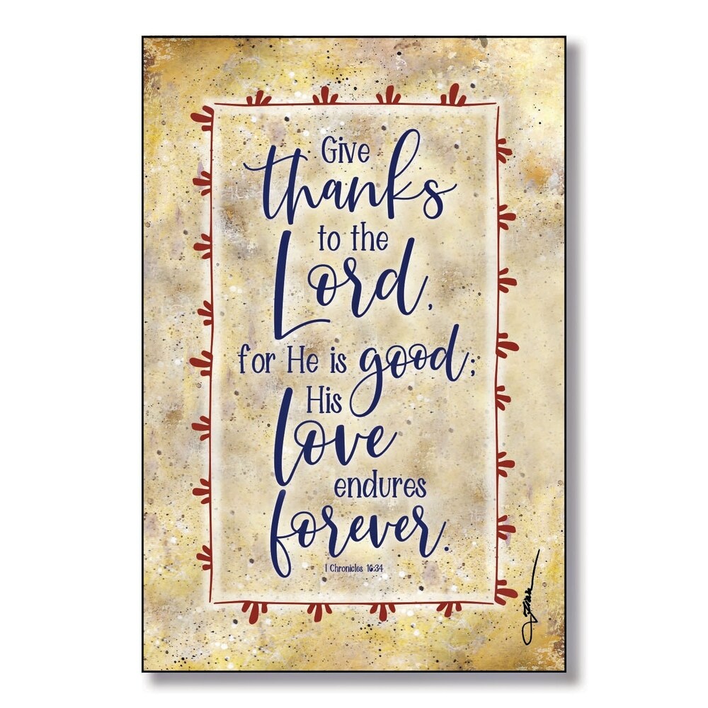 Give Thanks Wood Plaque with Easel and Hanger 6 inches x 9 inches