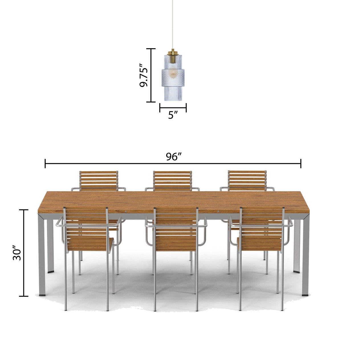Gladstone River of Goods Glass and Metal Pillar Shade Pendant Light